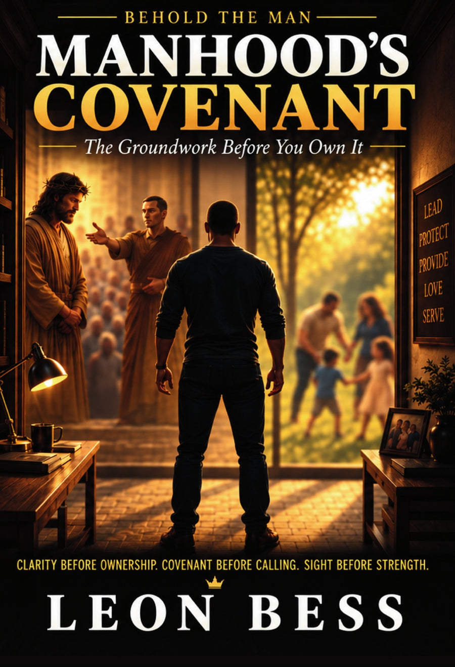 Front cover of BEHOLD THE MAN — MANHOOD’S COVENANT by Leon Bess, using the exact KDP cover artwork.